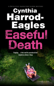 Cover of Easeful Death - shows an overhead view of a girl relaxing in a garden