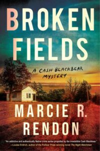 Cover of Broken Fields shows a small house in a rural setting with the sun setting behind it.