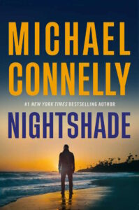 Cover of Nightshade shows the silhouette of a man standing on a beach at nightfall.