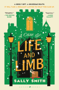 Cover of A Case of Life and Limb features a drawing of a gateway in a historic building with two gas lamps beside the entrance. 