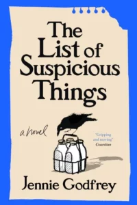 Cover of The List of Suspicious Things shows a black bird perched on a basket of milk bottles.
