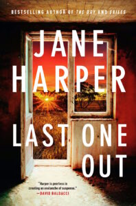 Cover shows the view through the door of a derelict house looking out at a setting sun across a flat landscape.