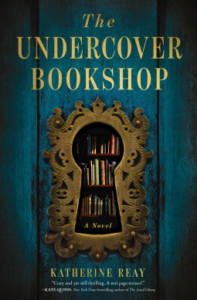 Cover of The Undercover Bookshop shows a keyhole with an elaborate brass frame, inside of which is a view of bookshelves.